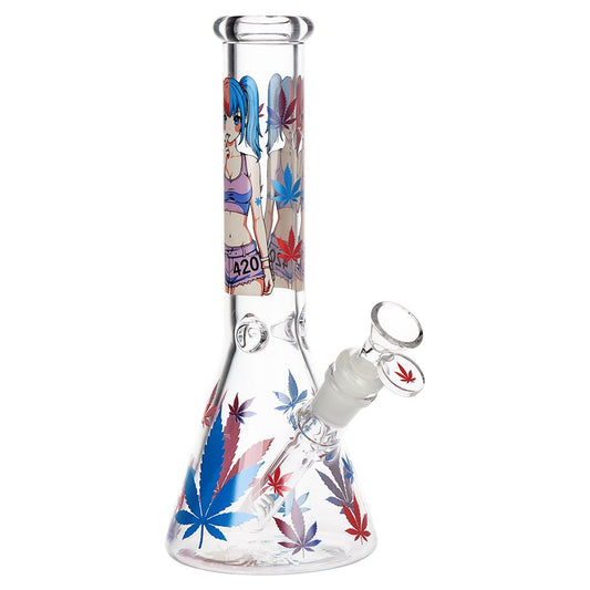 420 Anime Girl Beaker Glass Water Pipe