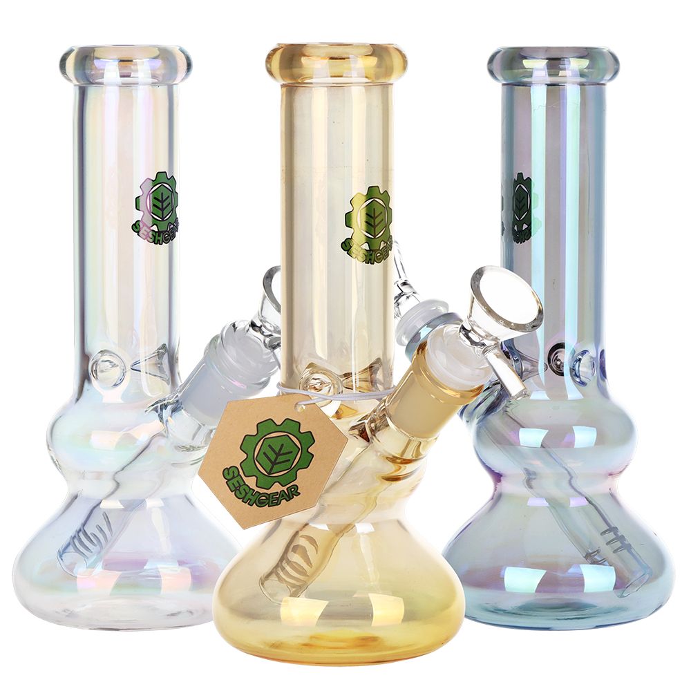 SeshGear Double Bubble Electroplated Glass Water Pipe