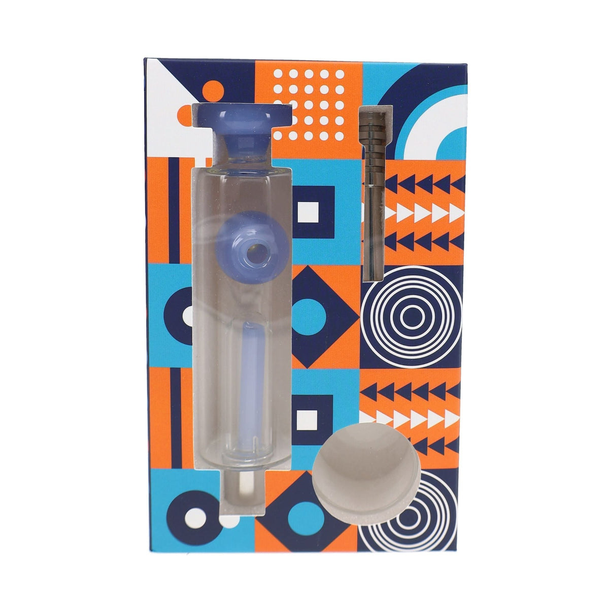 Colorful Glass Dab Straw “Orb Goblin” Metal Tip