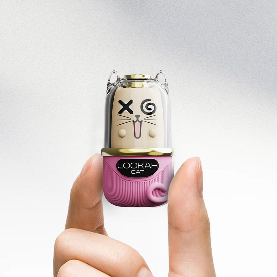 Lookah Cat Portable Vaporizer held in hand showing compact size and ergonomic design