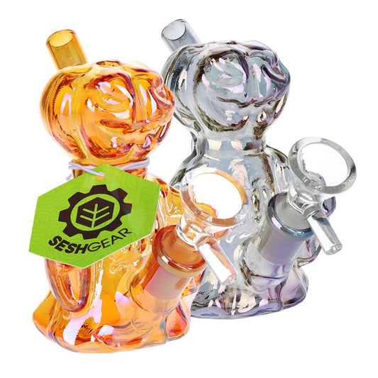 4CT BUNDLE-SeshGear Jack-O-Lantern Ghost Glass Bubbler-4"