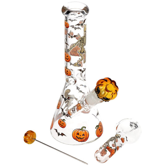 Pulsar Halloween Ball Herb Pipe Glow Duo-10"-14mm-F