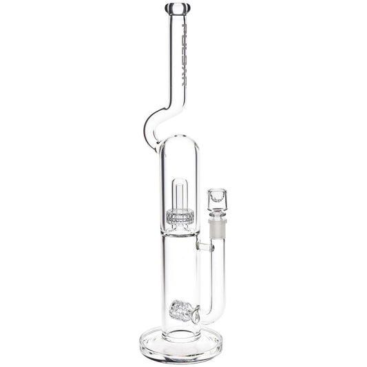 Pulsar Kink Neck Double Chamber Chugger Glass Water Pipe 17.25"