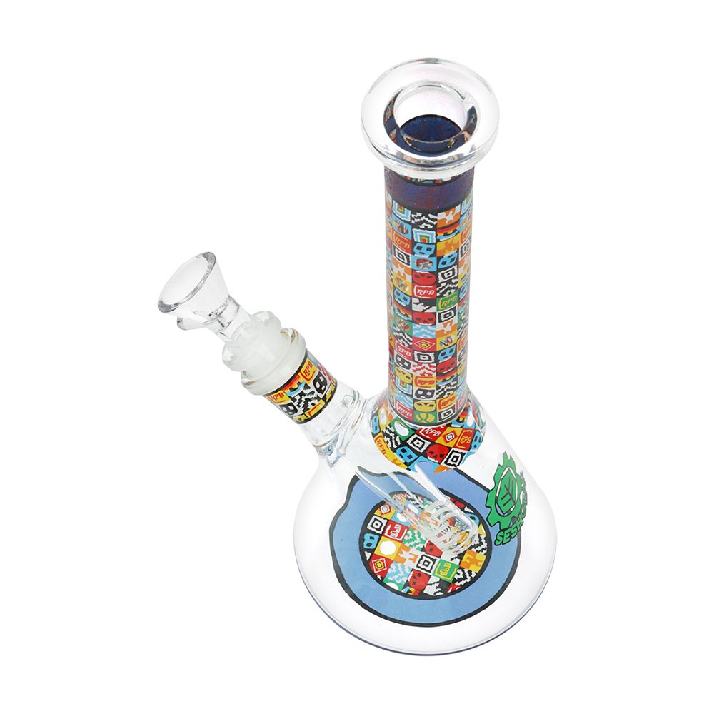 SeshGear Icon Blocks Pattern Beaker Glass Water Pipe
