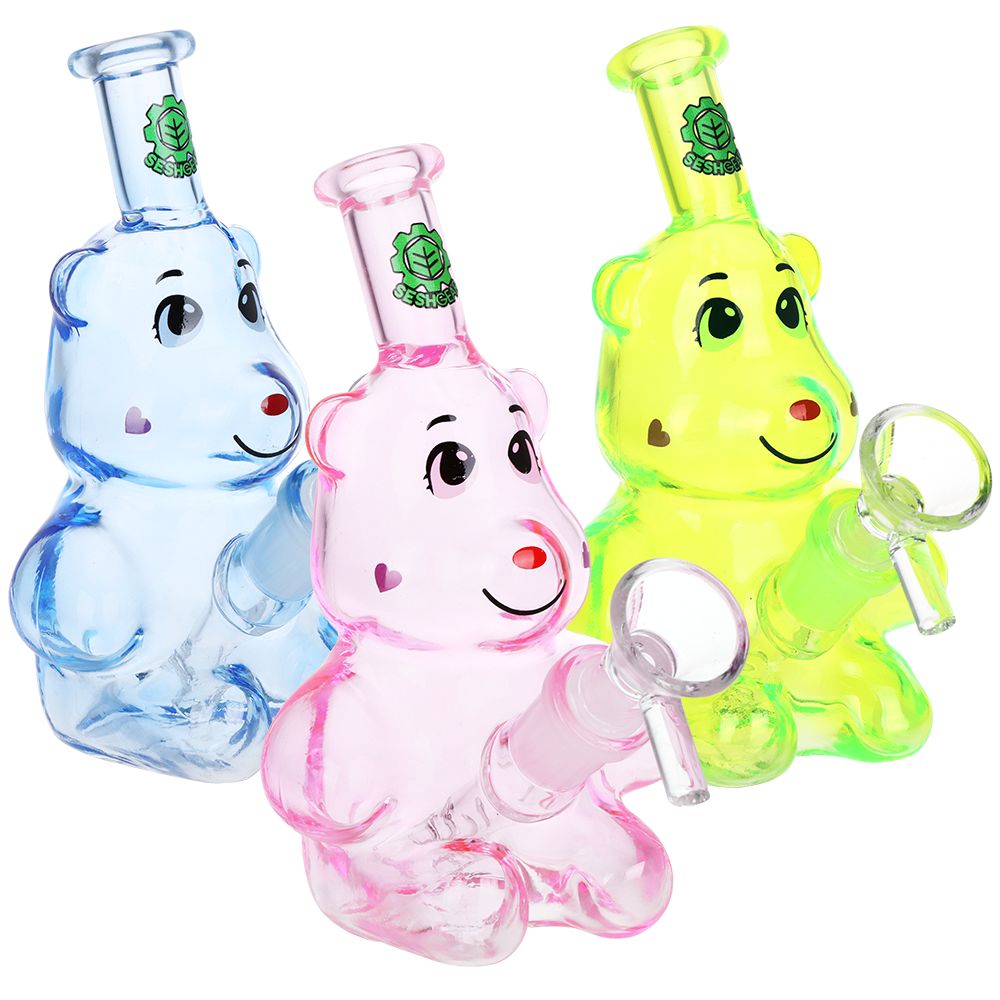 SeshGear Happy Bears Glass Water Pipe