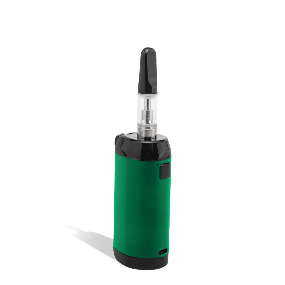 Exxus VRS 3-in-1 Vaporizer in green - side above rig