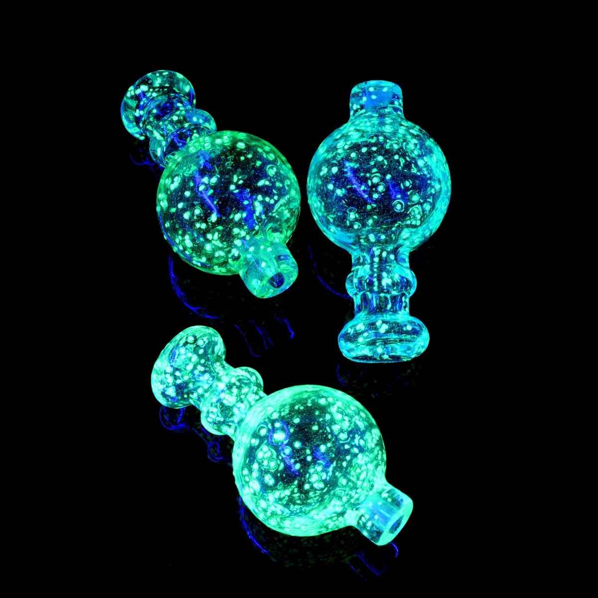 Glow-in-the-Dark Frit Glass Bubble Carb Cap “Night Spark”