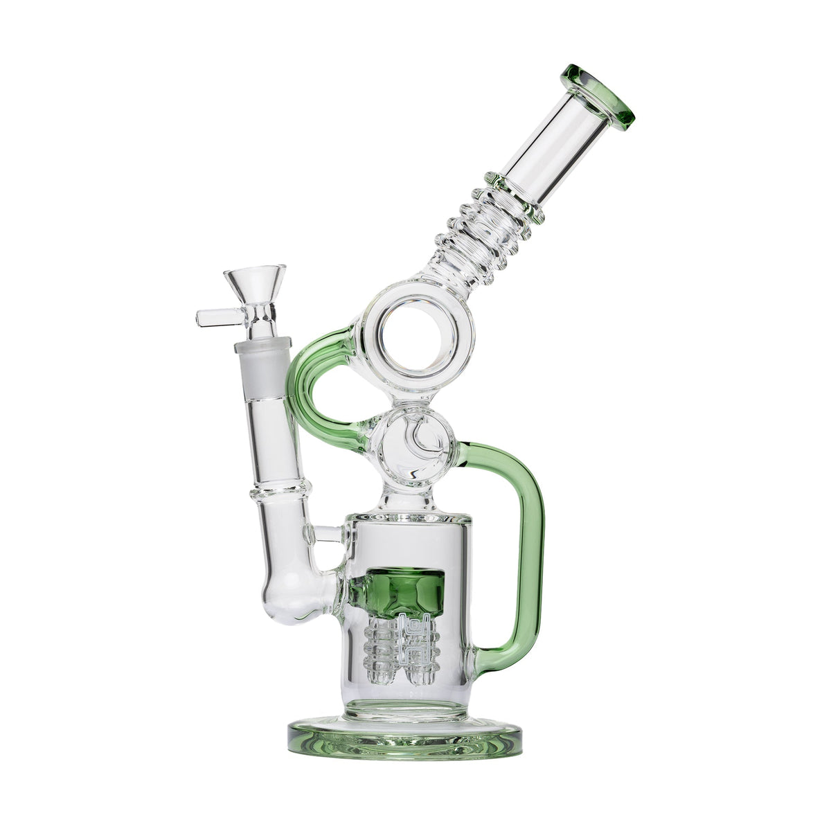 Human Grade Raygun Glass Water Pipe Percolator Green
