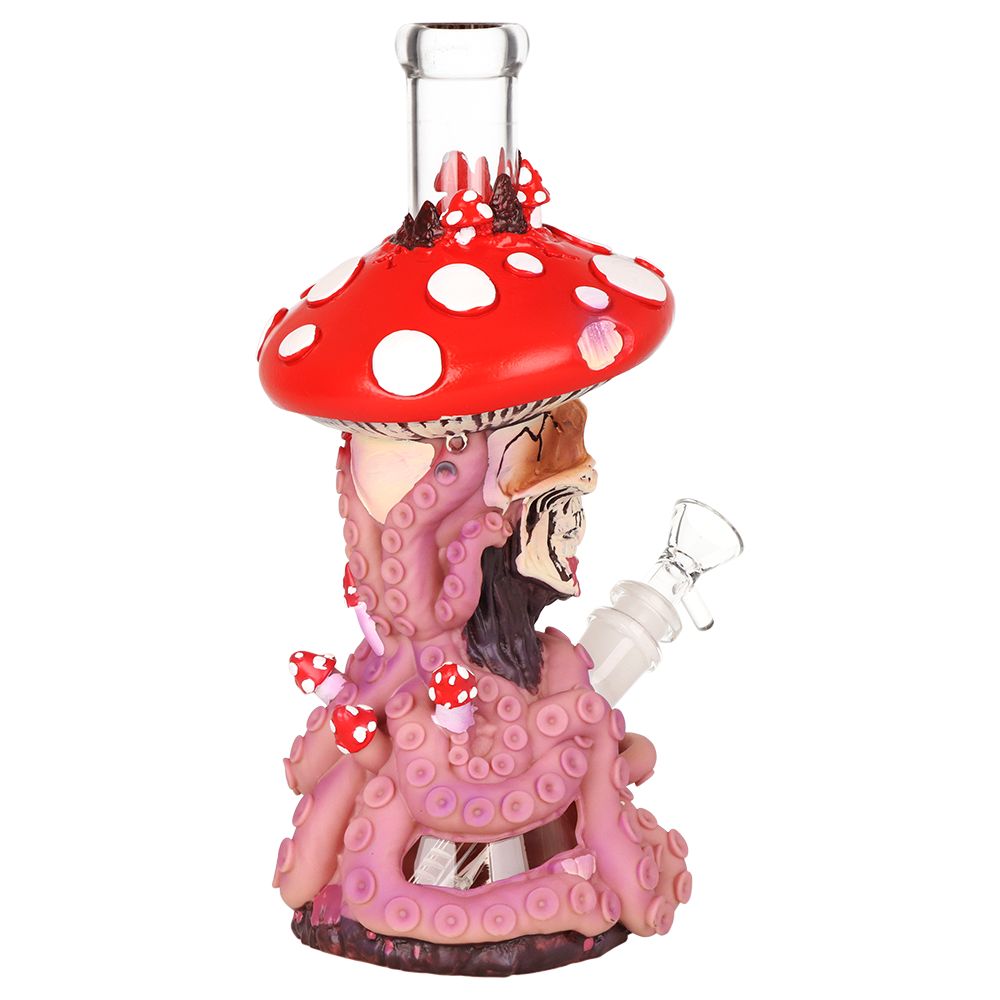 Mushroom Skull Tentacle Glass & Vinyl Water Pipe