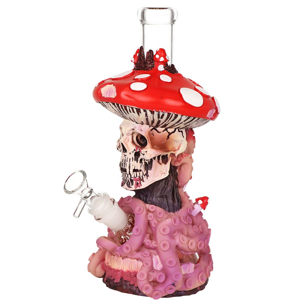 Mushroom Skull Tentacle Glass & Vinyl Water Pipe