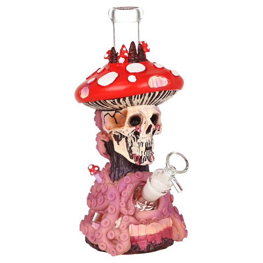 Mushroom Skull Tentacle Glass & Vinyl Water Pipe