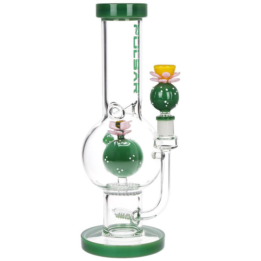Pulsar Peyote Bloom Bubble Base Glass Water Pipe