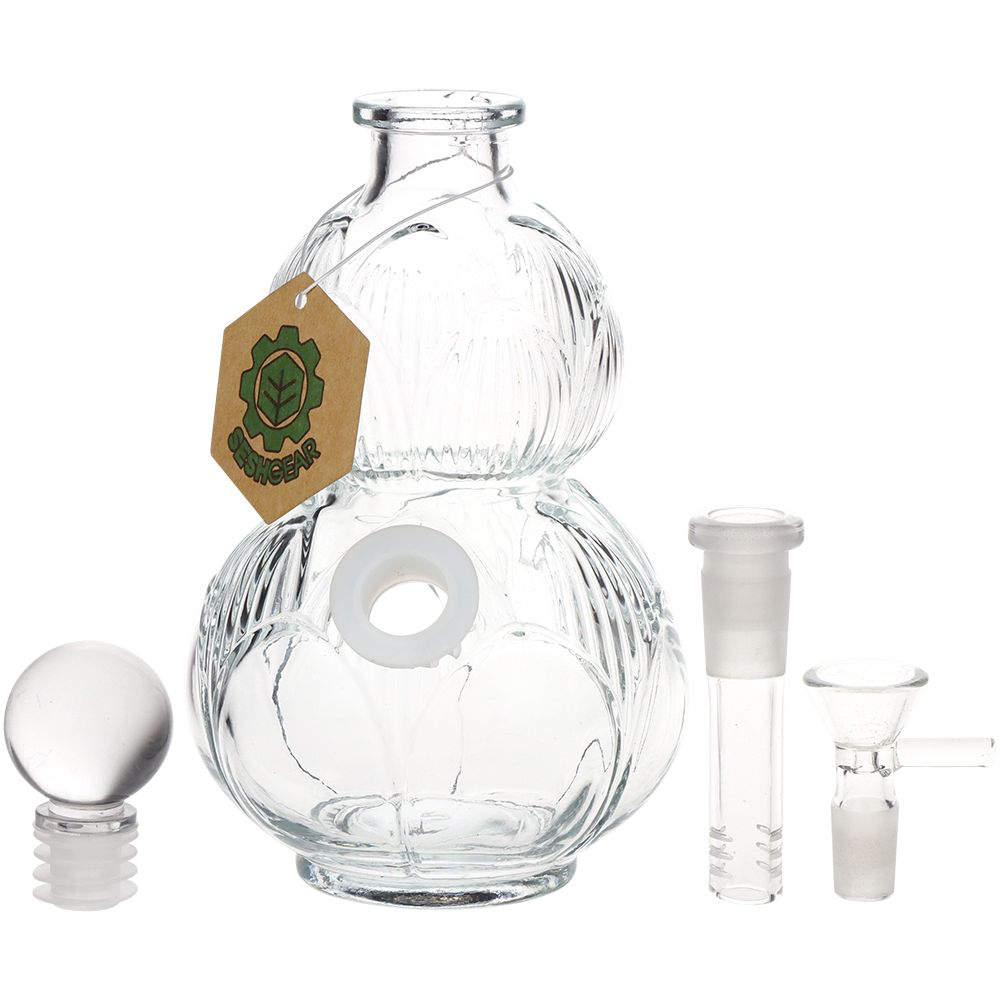 SeshGear Clear Vintage Gourd Glass Water Pipe - INHALCO