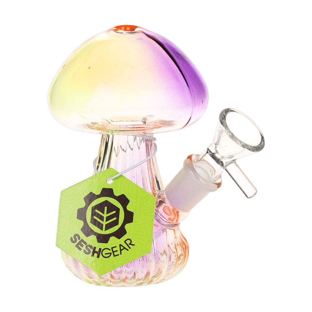 SeshGear Electroplated Mushroom Glass Bubbler