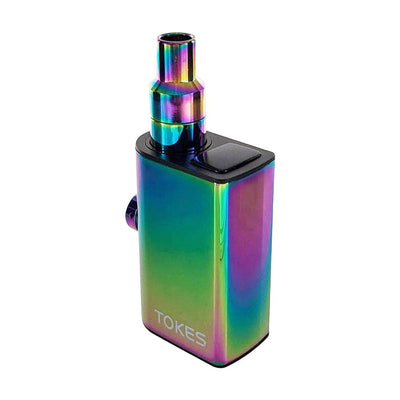 SOC Tokes Dual Use Vaporizer Water Pipe in rainbow silicone, adjustable airflow, variable voltage