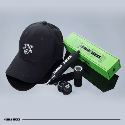 Human Sucks Electric Nectar Straw with visor hat set, including 1 electric nectar straw and 1 visor hat