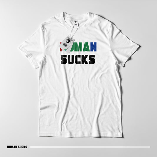 HUMAN SUCKS Print T-shirt